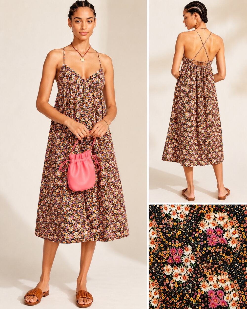 J. Crew Collection Triangle Sundress Ratti Prism Floral Medium Boho Cottagecore